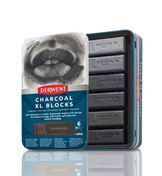 Derwent Charcoal XL Blocks Tin Of 6