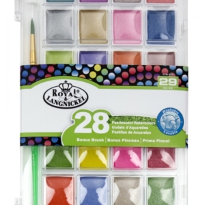 Royal Langnickel  Pearlescent Watercolour Cake Set with Brush, 29 Piece