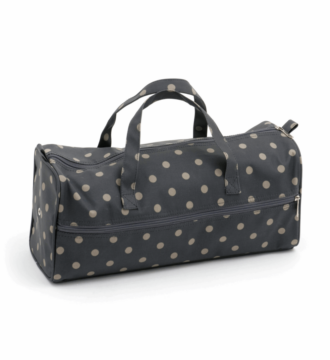 Knitting Bag Matt PVC Charcoal Polka Dot