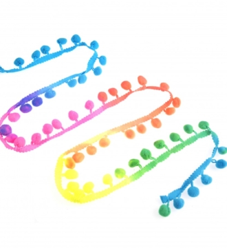 Neon Pom Pom Trimming Per Metre