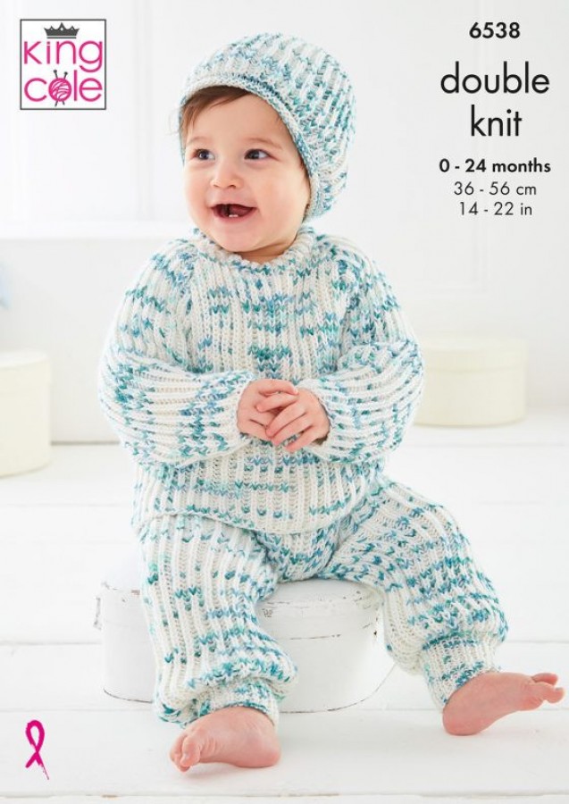 King Cole Baby Set Knitting Pattern 6538