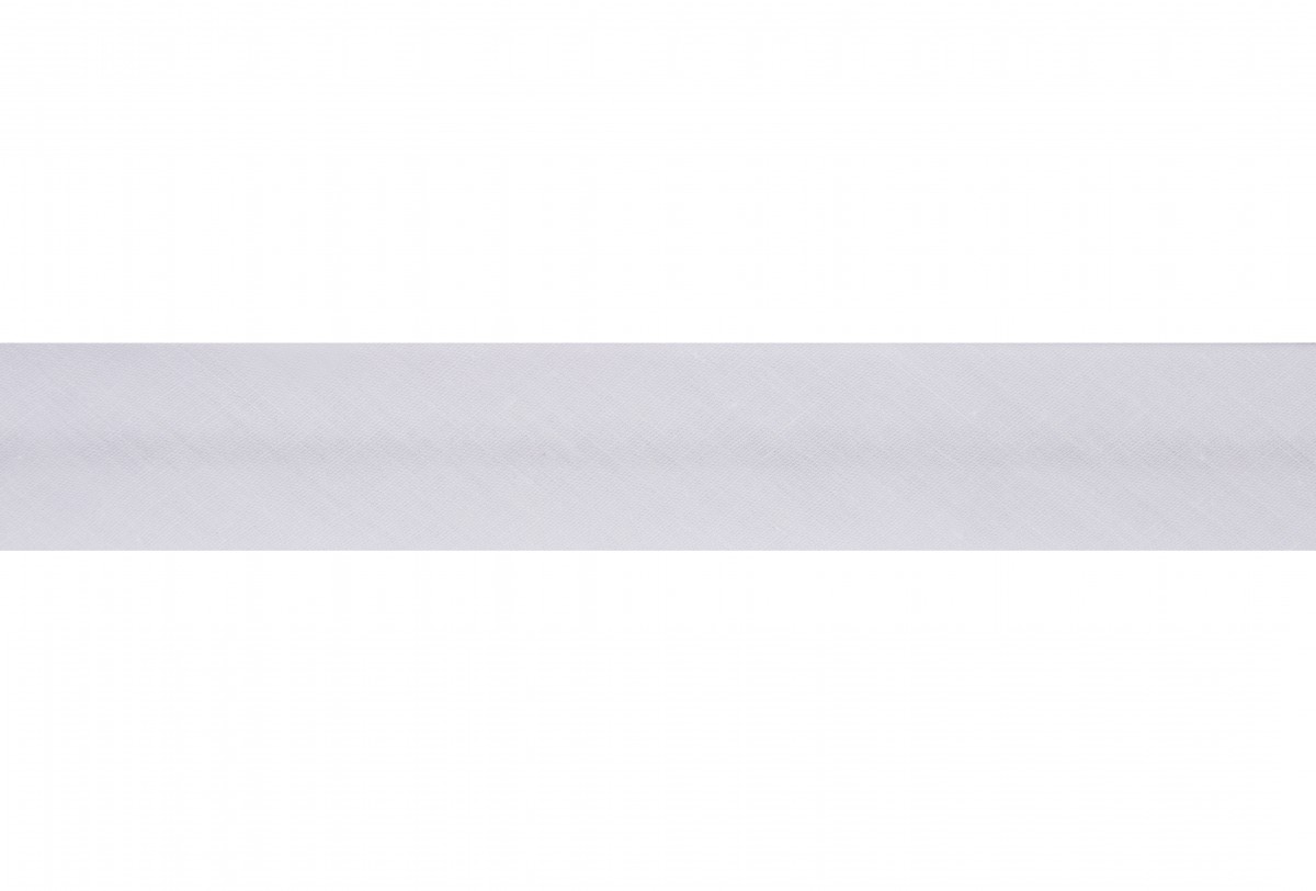 PCB12/WHT BIAS BINDING 12MM X 2.5M WHITE