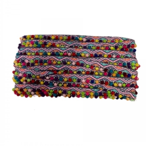 Multi Coloured Pom Pom Trim (Per Metre)