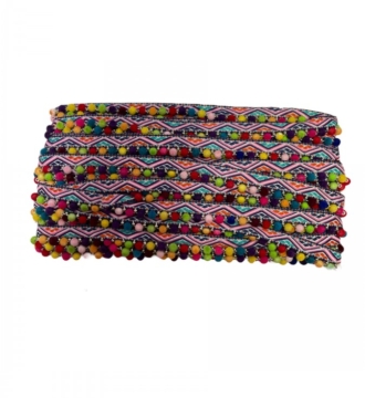 Multi Coloured Pom Pom Trim (Per Metre)