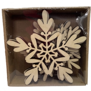 Artemio Wooden 6 Pack Asst Large Snowflakes