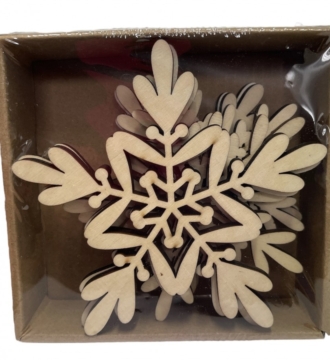 Artemio Wooden 6 Pack Asst Large Snowflakes