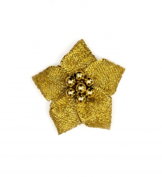 Gold Satin Stars with Gold Pearls
