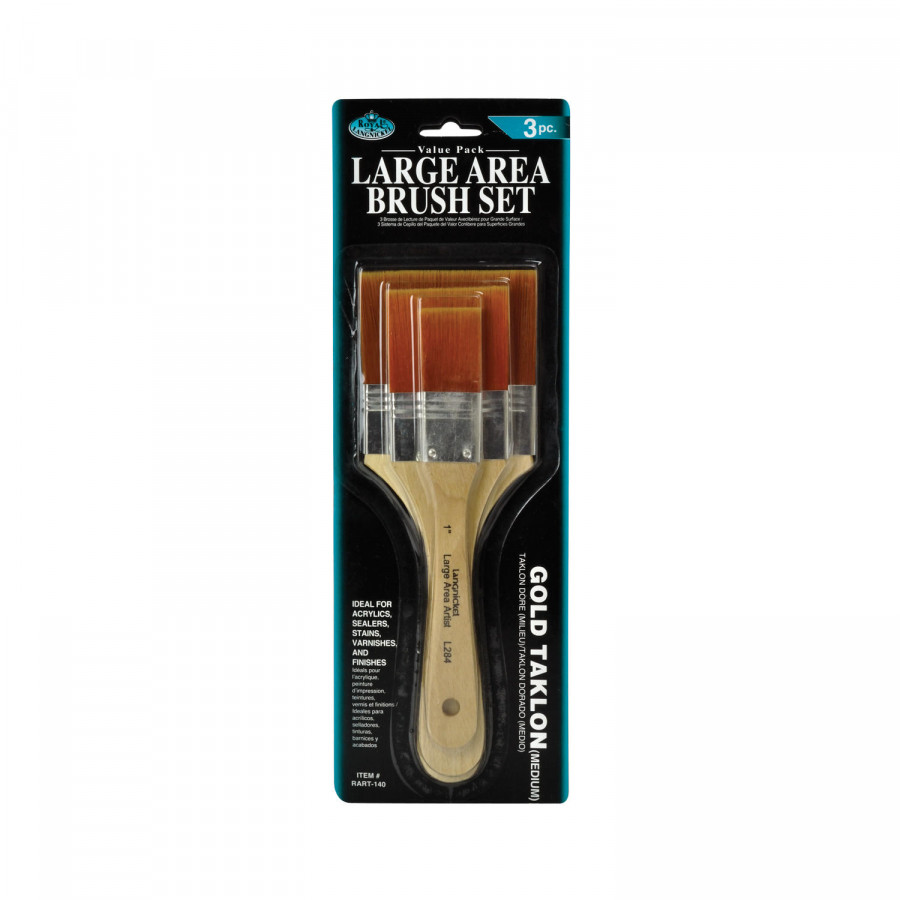 Royal & Langnickel Large Area Brush Set - Gold Taklon (Medium)