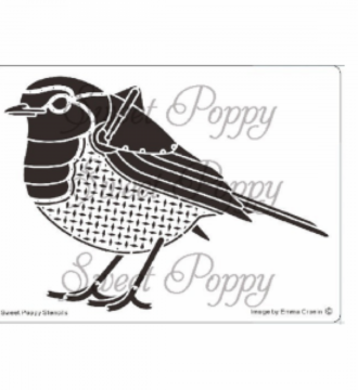 Sweet Poppy Steampunk Robin Stencil