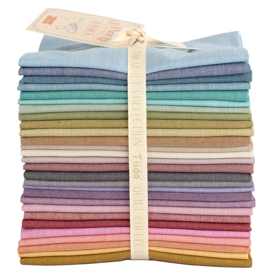 Tilda Fabric Fat Quarters Chambray Basics 50 x 55cm 28 Pieces