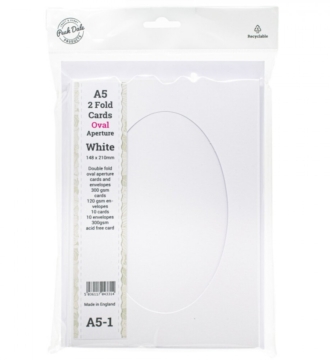 A5 2 Fold Cards White - Oval