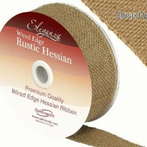 Hessian Natural Wire Edge Ribbon SOLD BY THE METRE