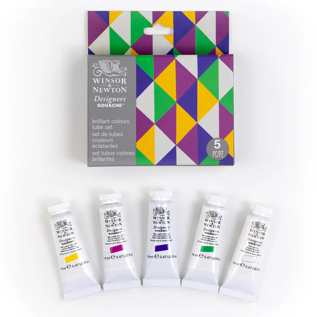 Winsor & Newton Designers Gouache Brilliant Colours 5x14ml