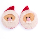 Felt Santas 5x6cm 2pk