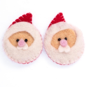 Felt Santas 5x6cm 2pk