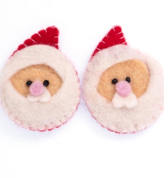 Felt Santas 5x6cm 2pk