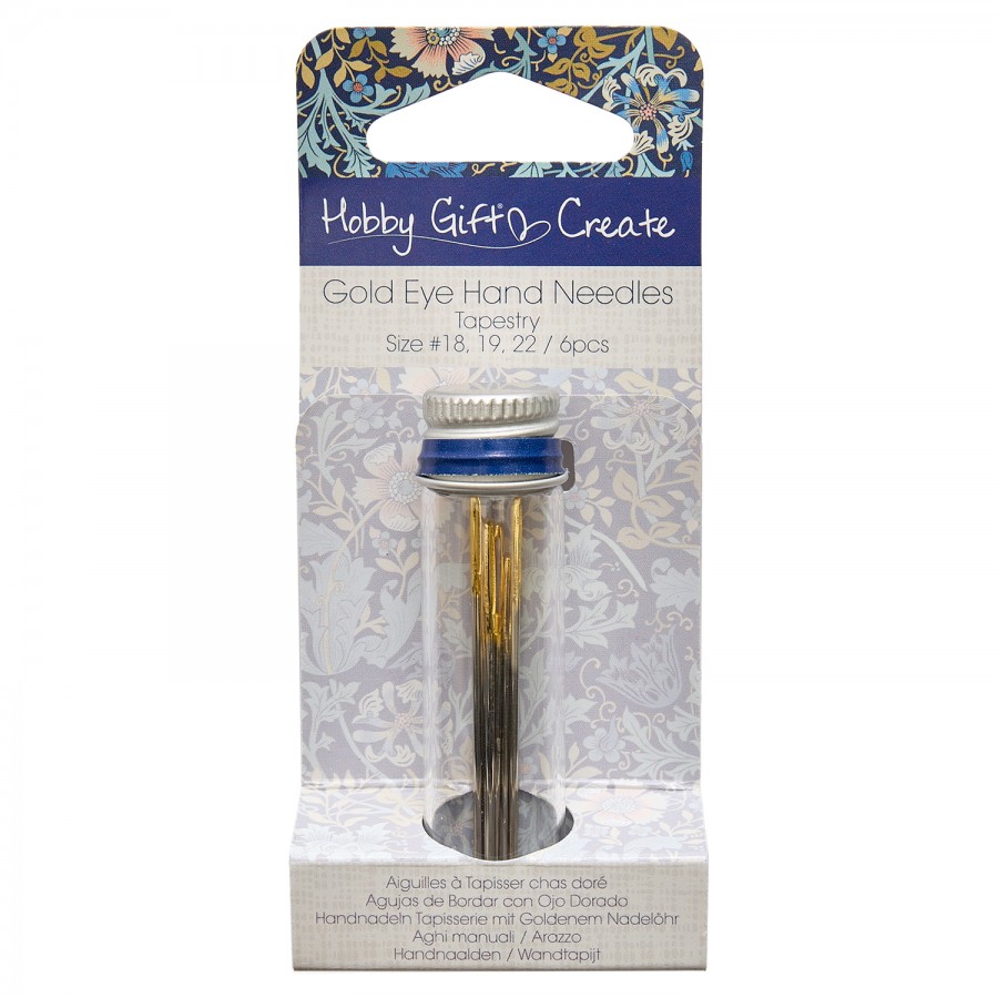 Hand Needles: Gold Eye: Tapestry 18-22: 6 Pieces