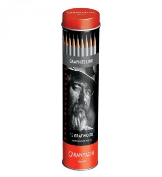 Caran D'Ache Graphite Line Sketching Pencils Tin Of 15 Pencils