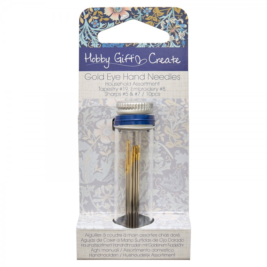 Hand Needles: Gold Eye: Household Assorted: 10 Pieces