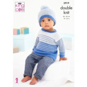 King Cole Pattern 5919 Sweater Dress, Sweater & Hat
