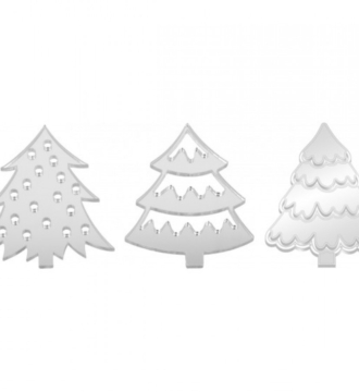Artemio Set Of 3 Mirrored Silver Christmas Trees