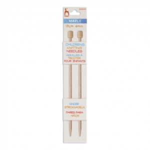 Knitting Pins: Single-Ended: Maple: 18cm x 4.00mm