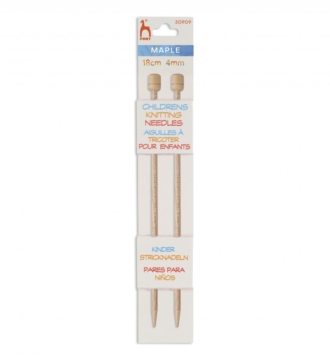 Knitting Pins: Single-Ended: Maple: 18cm x 4.00mm