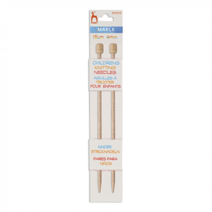 Knitting Pins: Single-Ended: Maple: 18cm x 4.00mm