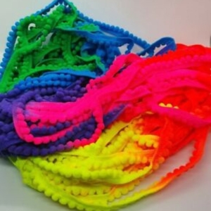 Small Neon Pom Pom Trimming