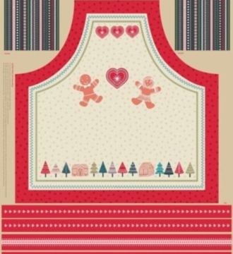 Lewis & Irene Christmas Gingerbread Apron Panel