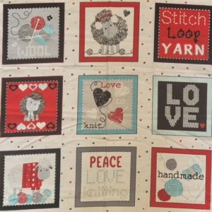 Fabric Panel Love to Knit - Small