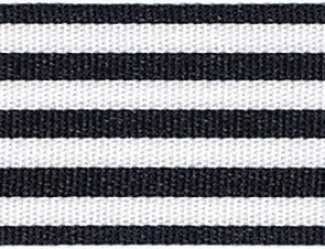 Ribbon: Stripes: 25m x 25mm: Black (per metre)