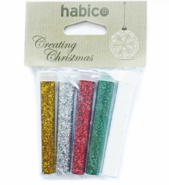 Glitter xmas 5 x 5g tubes