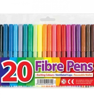 Fibre Tip Pens x 20 in Wallet