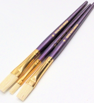 Royal & Langnickel White Bristle Brushes Value Pack of 3
