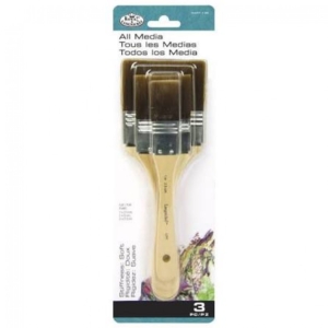 Royal & Langnickel Large Area Brush Set - Brown Taklon (Stiff)