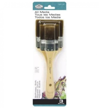 Royal & Langnickel Large Area Brush Set - Brown Taklon (Stiff)