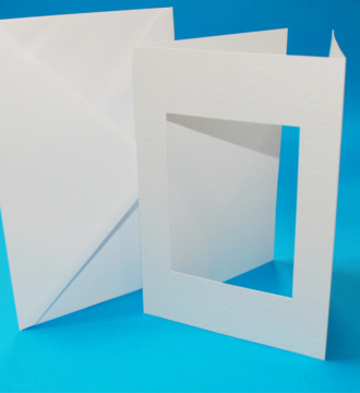 A5 Trifold White Cards & Envelopes - Rectangular Aperture - Pack of 10