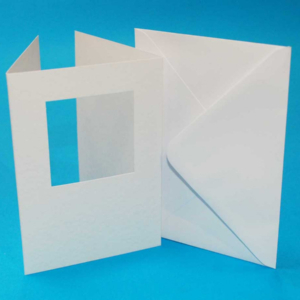 A6 Trifold White Cards & Envelopes - Square Aperture - Pack of 10