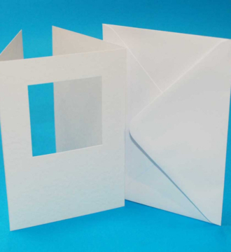 A6 Trifold White Cards & Envelopes - Square Aperture - Pack of 10