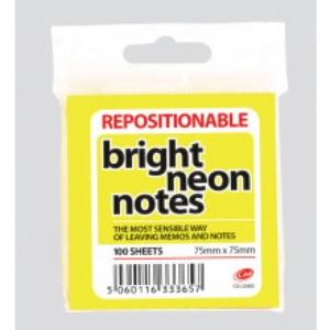 Neon Sticky Notes (Hangpack) Asst Colours