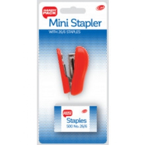 Mini Stapler with 26/6 staples Asst Colours