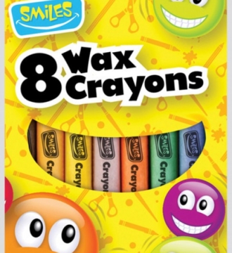 SMILES WAX CRAYONS X 8