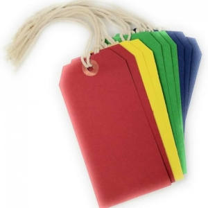 Tie On Labels - Coloured - 10pk