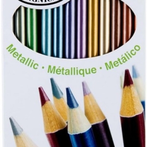 RTN-157 ROYAL LANGNICKEL COLOURED METALLIC PENCILS X 12