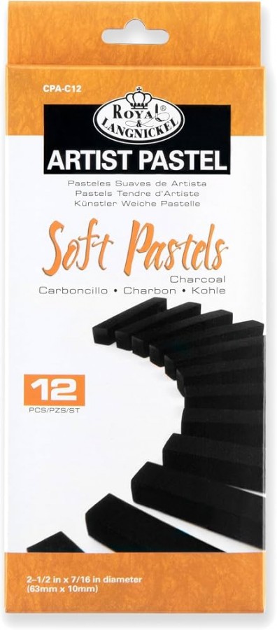 Royal and Langnickel 12 Charcoal Black Soft Pastels