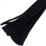 Chenille Stems: 30cm x 6mm: Black: 30 Pieces