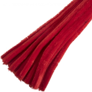 Chenille stems 30cm x 6mm: Red x 30