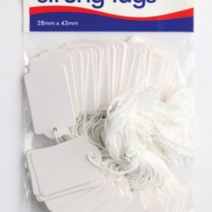 Strung Tags 28 x 43mm Pk of 100