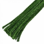 Glitter Chenilles: 30cm x 6mm: Green: 20 Pieces